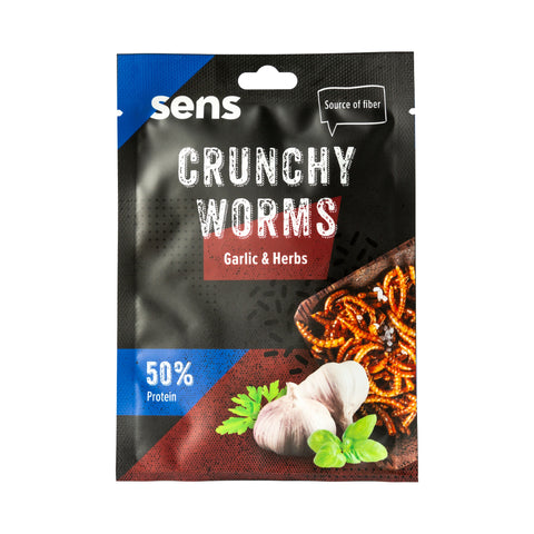 Crunchy Edible Mealworms - Garlic Herbs