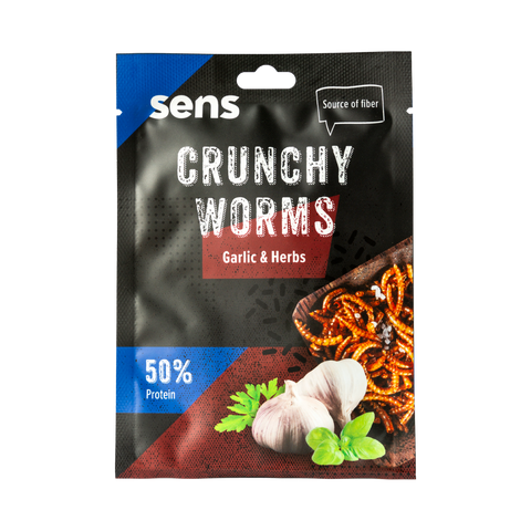 Knusprige Mehlwürmer - Knoblauch & Kräuter 