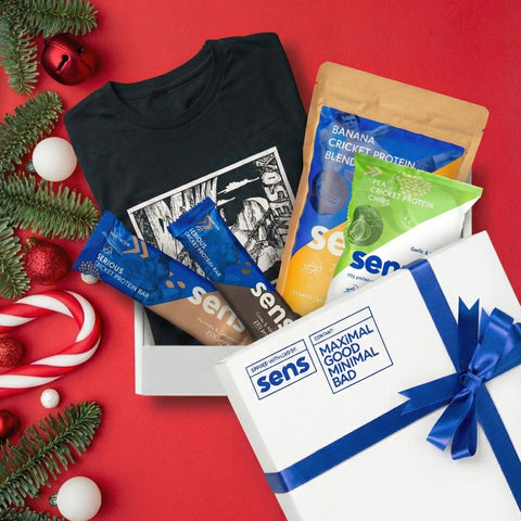 Adam Ondra Geschenkset: Mammut T-Shirt und Proteinpulver Banane